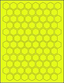 Sheet of 0.866" x 1" Fluorescent Yellow labels