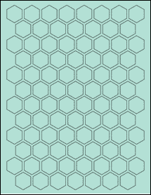 Sheet of 0.866" x 1" Pastel Green labels