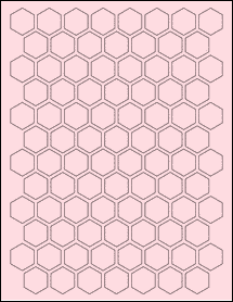 Sheet of 0.866" x 1" Pastel Pink labels