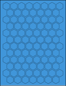 Sheet of 0.866" x 1" True Blue labels