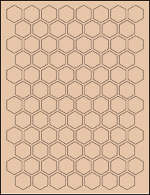 Sheet of 0.866" x 1" Light Tan labels