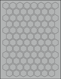 Sheet of 0.866" x 1" True Gray labels