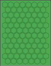 Sheet of 0.866" x 1" True Green labels