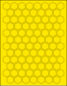 Sheet of 0.866" x 1" True Yellow labels