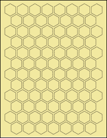 Sheet of 0.866" x 1" Pastel Yellow labels