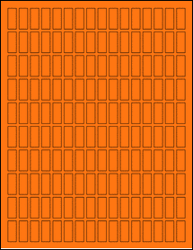 Sheet of 0.375" x 0.9219" Fluorescent Orange labels