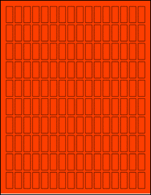 Sheet of 0.375" x 0.9219" Fluorescent Red labels