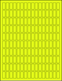 Sheet of 0.375" x 0.9219" Fluorescent Yellow labels