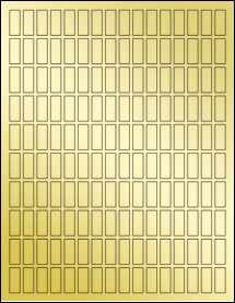 Sheet of 0.375" x 0.9219" Gold Foil Inkjet labels