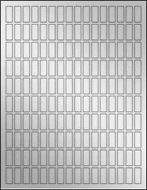Sheet of 0.375" x 0.9219" Silver Foil Inkjet labels