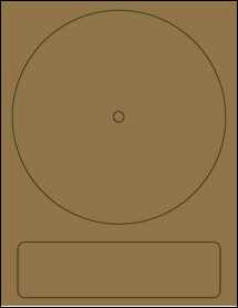 Sheet of 7.69" Circle Brown Kraft labels