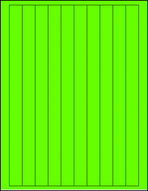 Sheet of 0.75" x 10.5" Fluorescent Green labels