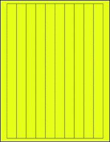 Sheet of 0.75" x 10.5" Fluorescent Yellow labels
