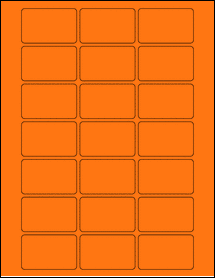 Sheet of 2.2047" x 1.37795" Fluorescent Orange labels