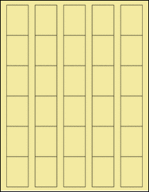 Sheet of 1.25" x 1.75" Pastel Yellow labels