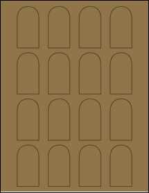 Sheet of 1.25" x 2.375" Brown Kraft labels