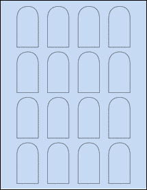 Sheet of 1.25" x 2.375" Pastel Blue labels