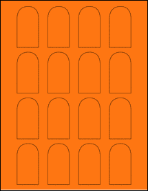 Sheet of 1.25" x 2.375" Fluorescent Orange labels