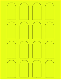 Sheet of 1.25" x 2.375" Fluorescent Yellow labels