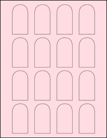 Sheet of 1.25" x 2.375" Pastel Pink labels