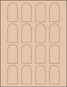 Sheet of 1.25" x 2.375" Light Tan labels