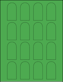 Sheet of 1.25" x 2.375" True Green labels