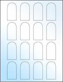 Sheet of 1.25" x 2.375" White Gloss Inkjet labels