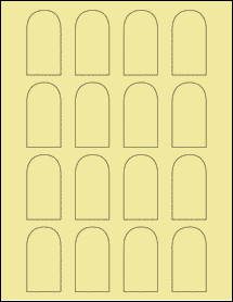 Sheet of 1.25" x 2.375" Pastel Yellow labels