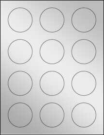 Sheet of 2" Circle Silver Foil Laser labels