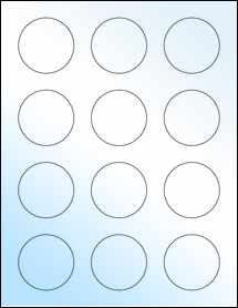 Sheet of 2" Circle White Gloss Inkjet labels