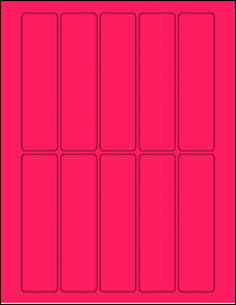 Sheet of 1.3" x 5" Fluorescent Pink labels