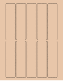 Sheet of 1.3" x 5" Light Tan labels