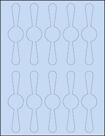 Sheet of 1.25" x 5" Pastel Blue labels