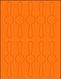 Sheet of 1.25" x 5" Fluorescent Orange labels