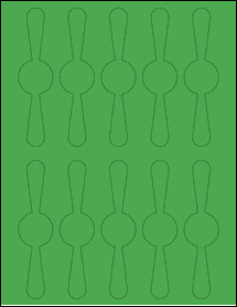 Sheet of 1.25" x 5" True Green labels