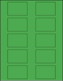 Sheet of 2.675" x 1.8125" True Green labels