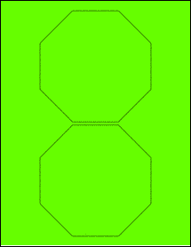 Sheet of 4.9861" x 4.9861" Fluorescent Green labels