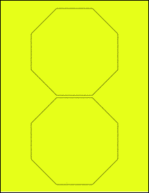 Sheet of 4.9861" x 4.9861" Fluorescent Yellow labels