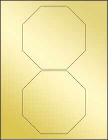 Sheet of 4.9861" x 4.9861" Gold Foil Inkjet labels