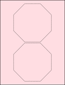 Sheet of 4.9861" x 4.9861" Pastel Pink labels