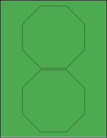 Sheet of 4.9861" x 4.9861" True Green labels