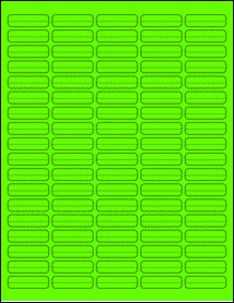 Sheet of 1.5" x 0.4375" Fluorescent Green labels