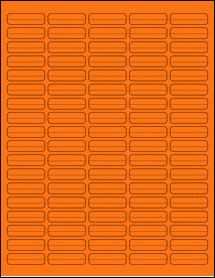 Sheet of 1.5" x 0.4375" Fluorescent Orange labels