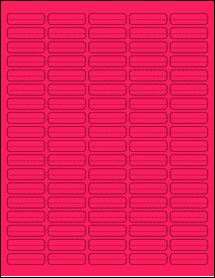 Sheet of 1.5" x 0.4375" Fluorescent Pink labels