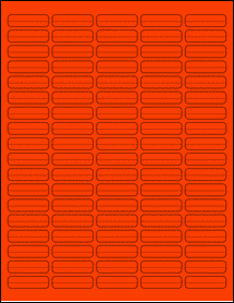 Sheet of 1.5" x 0.4375" Fluorescent Red labels