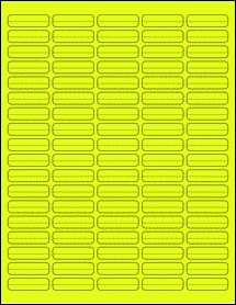 Sheet of 1.5" x 0.4375" Fluorescent Yellow labels