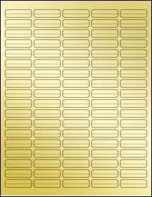 Sheet of 1.5" x 0.4375" Gold Foil Inkjet labels