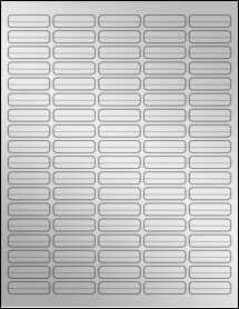 Sheet of 1.5" x 0.4375" Silver Foil Inkjet labels