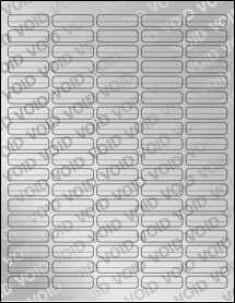 Sheet of 1.5" x 0.4375" Void Silver Polyester labels