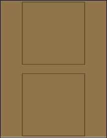 Sheet of 5" x 5" Brown Kraft labels
